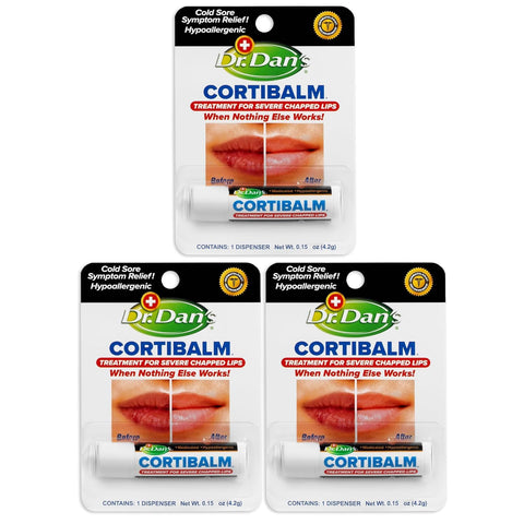 Dr. Dans CortiBalm Lip Balm for Chapped Lips - 0.14 Oz (3 pack). Personal Healthcare/Health Care