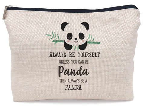 Lacosu Always Be Yourself Unless You Can Be Panda Makeup Bag,Cute Panda Bear Cosmetic Makeup Bag for Panda Lovers Women Girls,Birthday Christmas Valentine's Day Gift Makeup Bag