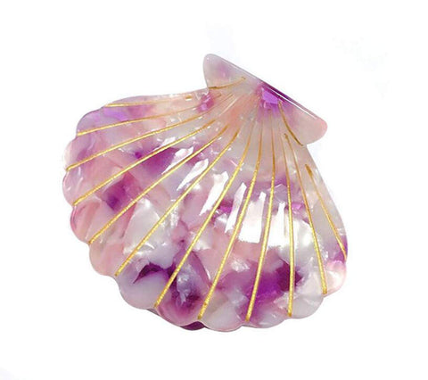Shell Jaw Clip Hair Claw Clip Clamps Resin Hair Clips Marble Pattern Hairpins Hair Accessories for women Styling Hairdressing (Aubergine)