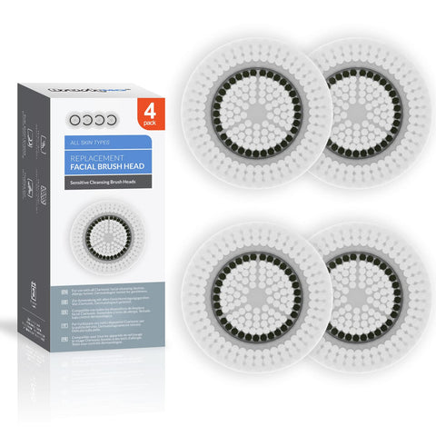 Brushmo Replacement Cleansing Brush Heads compatible with Sensitive Face Brush Head, 4pack