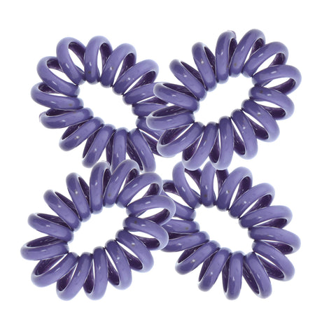 Jumbo Coil Pony Holder Hair Ties - Set of 4 Purple