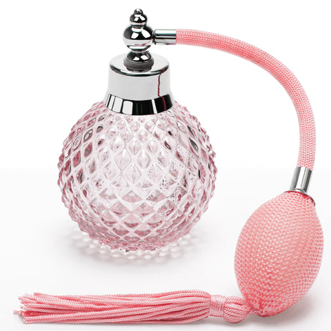 Pink: Coolrunner Crystal Art Vintage Style Refillable Perfume Atomizer Long Spray Bottle 100Ml
