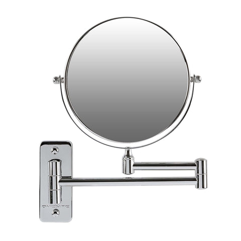 Ovente Wall Mounted Vanity Makeup Mirror 7 Inch with 7X Magnification and 360 Degree Swivel Design, Double-Sided with Zero Distortion and Extendable Arm, Polished Chrome (MNLFW70CH1X7X)