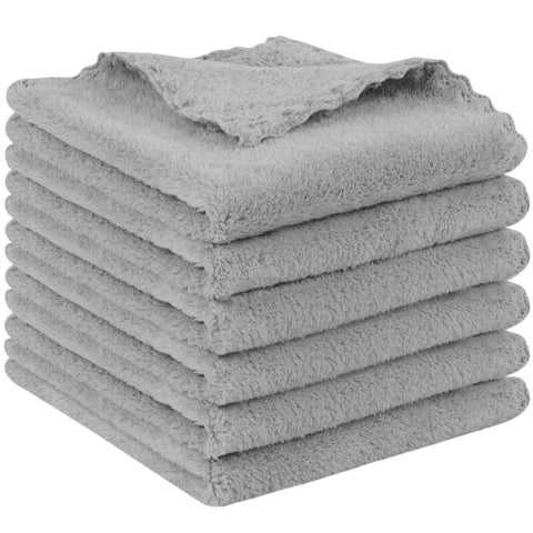 SUNLAND Microfiber Face Makeup Remover Cloth Reusable Facial Cleansing Towel Ultra Soft Face Washcloth 11inchx 11inch (6pack, Grey)