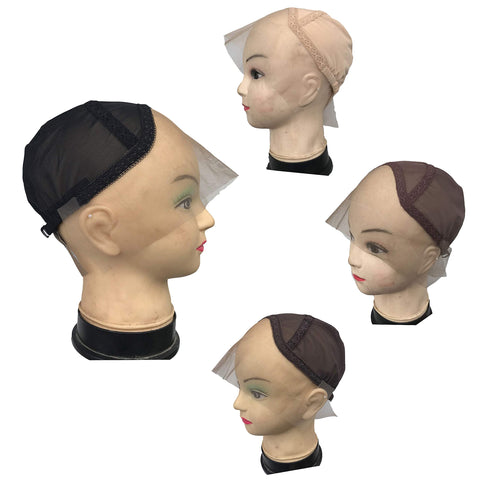 FURUN Lace Front Wig Cap for Making Wigs with Adjustable Strap Glueless Weaving Cap Wig Caps Swiss Lace Hairnet (Medium 22.5inch, Black)