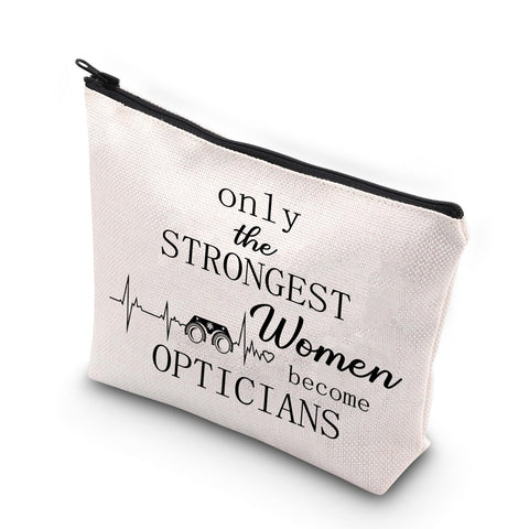 VAMSII Optician Gifts for Women Optometrist Gifts Makeup Bag Optometry Gifts Eye Technician Gifts Eye Doctor Gifts, only the strongest women become Opticians,