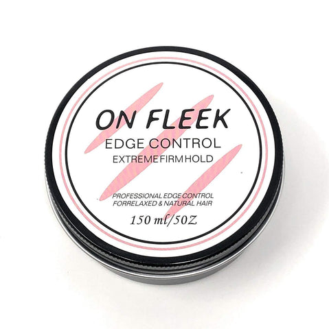 ON FLEEK Edge Control Extreme Firm Hold Professional Edge Control for Relaxed and Natural Hair, Made with Coconut Oil, Jojoba Oil, Shea Butter, 5 Ounce