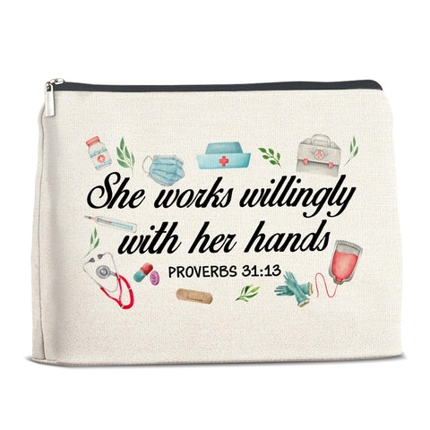 YeleY Gifts for Nurse, Nurse Appreciation Gift Makeup Bag, Thank You Gift for Nurse Cosmetic Bag Nursing Gift Makeup Zipper Pouch, multicolor