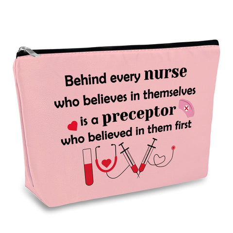 Nurse Instructor Gifts Nurse Preceptor Gift Makeup Bag for Women Nurse Appreciation Gifts Thank You Gift for Nurse Teacher Pink Travel Cosmetic Bag Nurse Preceptor Retirement Christmas Birthday Gift, Pink, s