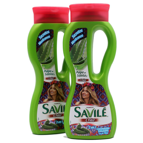 SavilÃ© Chile Shampoo, Cleansing Shampoo to Help you Prevent Hair Loss with Pepper and ÃÂloe for all kind of hair, 2-pack Of 25.36 Fl Oz Bottles, clear white