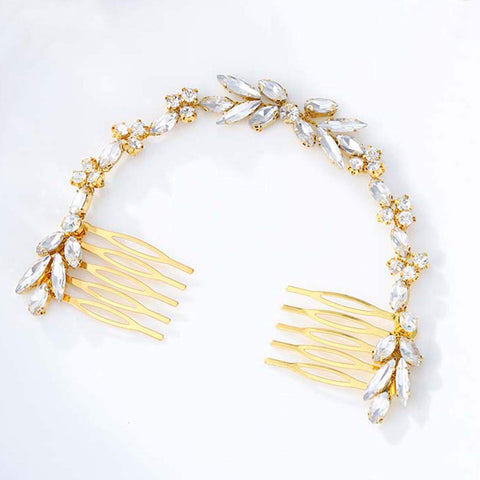 Unicra Unicra Wedding Crystal Hair Combs Wedding Bridal Hair Accessories for Brides and Bridesmaids (Gold)