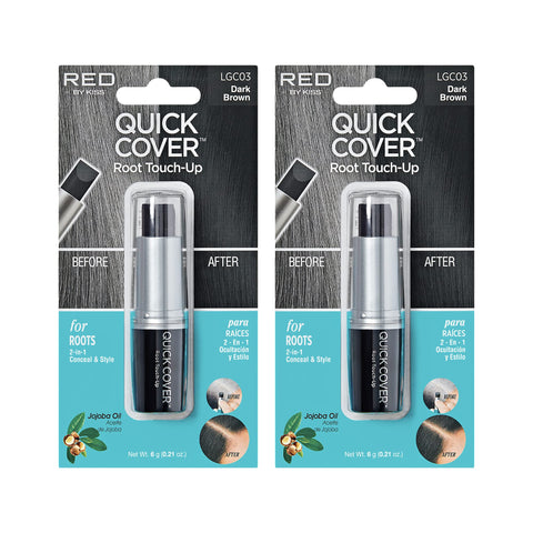 KISS Quick Cover Gray Hair Root Touch Up Stick (2 Pack - Dark Brown)