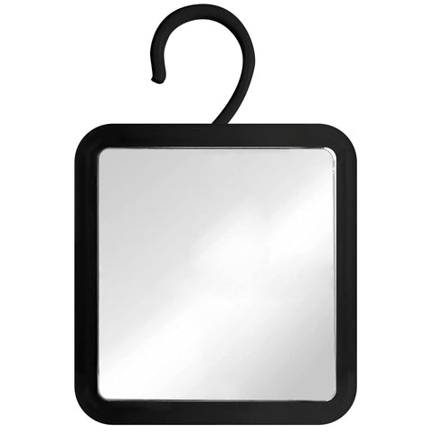 Mirrorvana Fogless Shower Mirror for Shaving with Hook for Hanging, Anti Fog Shatterproof Surface (Black)