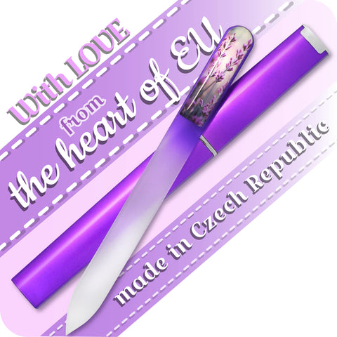 3D Genuine Czech Glass Nail File with Case – Two-Sided Etched Grit Surface, Professional Nail Care, Manicure & Pedicure, EU Quality by Gladzy