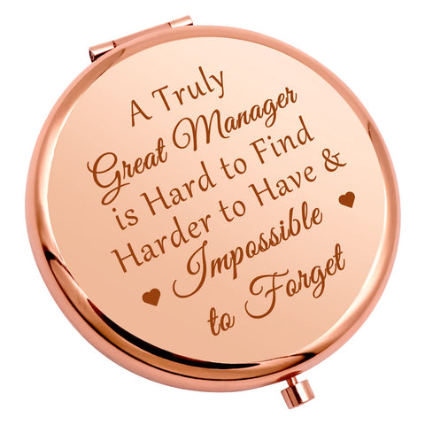 Best Manager Appreciation Gifts Birthday Gift Personal Mirror Manager Leaving Gift Supervisor Gift for Women Leader Boss Coworker Friend Office Compact Makeup Mirror Retirement Goodbye Going Away Gift