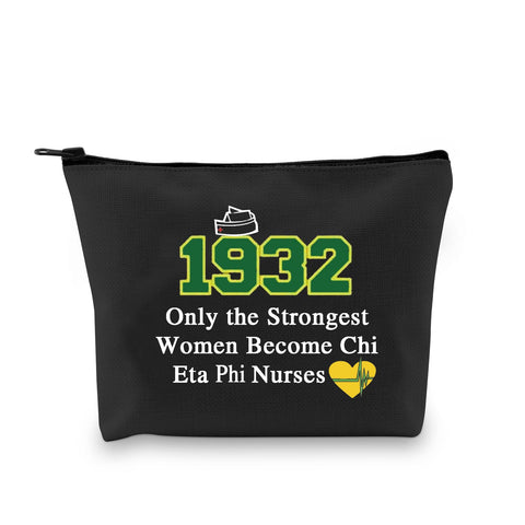 G2TUP Chi Eta Phi Nursing Sorority Gift Chi Eta Phi Merchandise Cosmetic Bag Only the Strongest Women Become Chi Eta Nurses, Chi Eta Nurses black