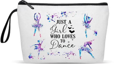 Fullrainbow Ballerina Makeup Bag Ballet Bag Ballet Gifts Ballet Makeup Bag Dancer Gifts Dance Teacher Gifts Watercolor Ballet Dancing Girl Cosmetic Bag, Ballet Makeup bag, Simple