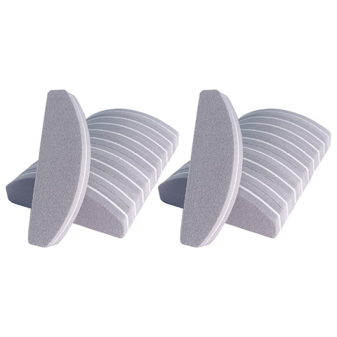 20 PCs Nail Buffers, Double Sided Nail Files Buffer Blocks 100/180 Grit Portable Washable Sanding Buffing File Arc Shape (Grey)