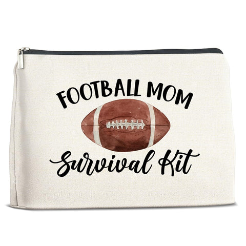 Football Player Mom Gift Football Lover Makeup Bag Gift for Football Player, Thank You Gifts for Football Mom Cosmetic Bag, multicolour, 10" x 7"