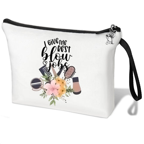 LANJU Hairdresser Gifts Hair Stylist Gifts hairstylist Makeup Bag Hair Dresser Gifts for Women hairdresser Cosmetic Bag Gifts for Hair Stylist Female, white Hairdresser Gifts, Fashion Design