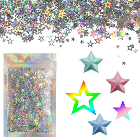 10 Grams Holographic STARS Cosmetic Glitter Festival Rave Beauty Makeup Face Body Nail