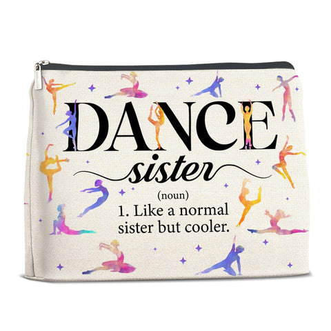 YeleY Dancing Gifts for Women Girls, Dance Sister Makeup Bag, Dance Lover Gift for Dancer Dance Teacher, Ballet Dancer Gift Cosmetic Bag, Dance Teams Gifts Makeup Zipper Pouch, multicolor