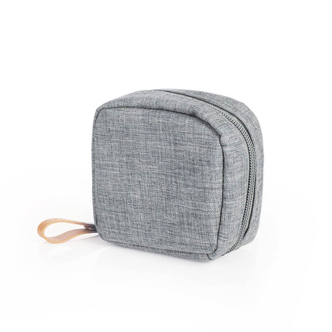 Hekyip Half Moon Cosmetic Beauty Bag for Purse Travel Handy Makeup Pouch for Women Girls, Mini Gray, Classical