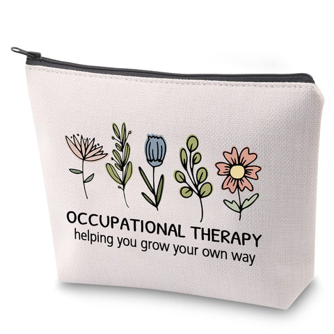 ZJXHPO Occupational Therapist Appreciation Gift OT Student Pencil Case Occupational Therapy Helping You Grow Your Own Way Makeup Bag With Zipper, OT Way, No