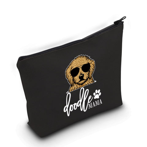 ZJXHPO Golden Doodle Mom Gift Dog Lover Gift Doodle Mama Zipper Pouch Makeup Bag Doodle Canvas Tote Bag, BL Doodle, 23.5*17 cm