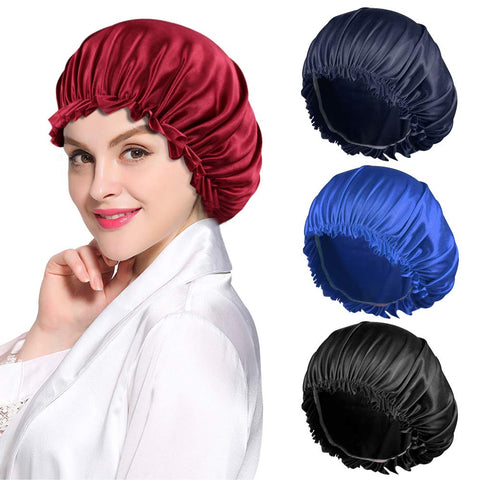 ROYBENS 4PCS Satin Bonnet for Women Natural Curly Hair,H