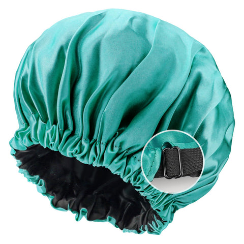 ASSFENSK Satin Bonnet for Sleeping, Peacock Green