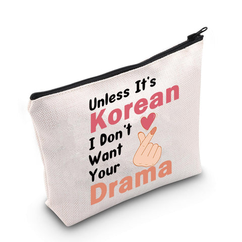 MNIGIU Finger Heart Makeup Bag Korean Lover Gift Korean Obsessed Gift Korean Tv Fans Gift Korean Drama Addicts Bag, Drama