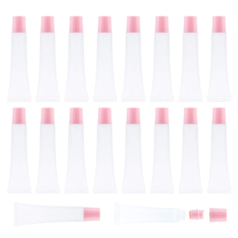 50Pcs 15ml Lip Gloss Squeeze Tubes, Light Pink Lip Gloss Containers Empty, Refillable Soft Clear Tubes for DIY Lipgloss Balm Cosmetic ( Light Pink )