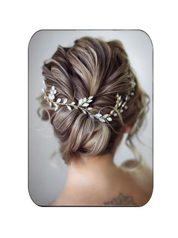 Jakawin Bride Crystal Wedding Hair Vine Gold Bridal Hair Piece Rhinestone Hair Accessories for Women and Girls HV113 (Gold)