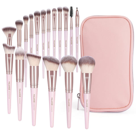 Makeup Brushes, 18 Pcs Professional Premium Synthetic Makeup Brush Set with Case, Foundation Kabuki Eye Travel Make up Brushes sets (Black Gold)