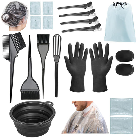 Svjetiq Professional Hair Dye Kit 21 Pcs Hair Coloring Products, Hair Dye Brush Hair Tinting Bowl Hair Clips Earmuff Hair Bleach Kit, Necessary Hair Coloring Tools for Salon & DIY at Home