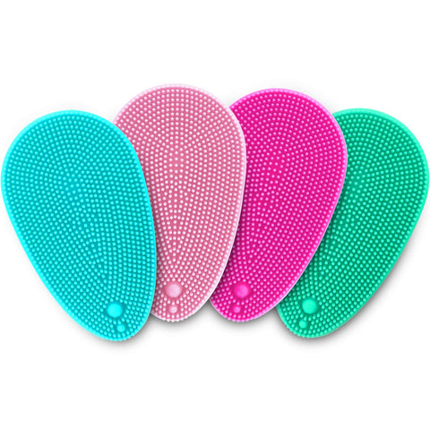 MARY LAVENDER Silicone Face Scrubber Soft Facial Cleansing Brush Blackhead Srubber Cleanser Brush for Exfoliating Massage Face for All Skin Types(4 pack)