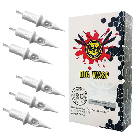 35/07RS : BIGWASP Professional 7RS Disposable Tattoo Needle Cartridge 7 Round Shader 20Pcs