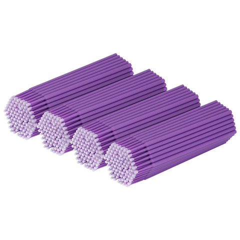 Tifanso 400 PCS Disposable Micro Brush Applicators for Makeup and Personal Care Microswabs for Eyelash Extension Purple (Head Diameter: 2.0mm)