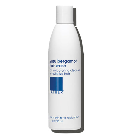 LATHER Yuzu Bergamot Hair Wash 8 oz - Distinct Sharpness of Yuzu Mixes with Sweet Orange Bergamot to Create an All-Purpose Daily Moisturizing Shampoo with Pleasantly Uplifting Hints of Citrus