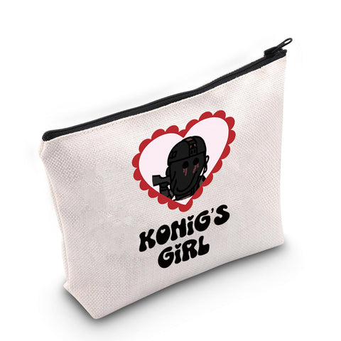 COD Video Game Inspired Gift Konig Fans Gift Konig’s Girl Makeup Zipper Pouch for COD Gamer, K G, Medium
