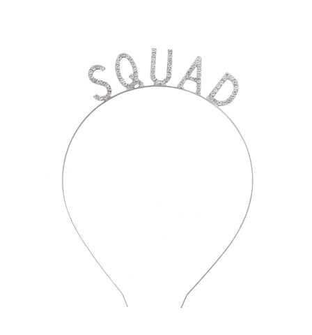 Daxi Silver: Bride Squad Headbands Rhinestone Bridal Shower Tiaras Bachelorette Party Crowns Bridesmaids Accessories (Silver)