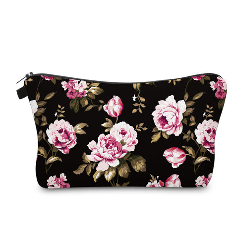 Cute Travel Makeup Bag Cosmetic Bag Small Pouch Gift for Women (Flowers)
