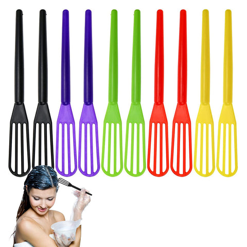 DIYstore 10 PCS Plastic Hair Coloring Mixer,Hair Color Whisks Dye Cream Mixer,Tint Color Cream Colorful Spoon Applicator Hair Bleaching Highlight Tool for Home Barber Shop Salon (Random Color)
