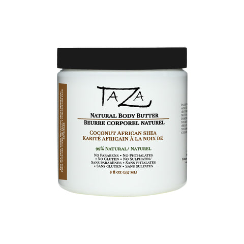 Premium Taza Natural Coconut Body Butter, 8 fl oz (237 ml) ? Gives You Intense Hydration For Glowing Skin ? Contains: Shea Butter, Coconut Oil, Grapeseed Oil, Sweet Almond Oil, Cocoa Butter