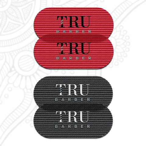 TRU BARBER HAIR GRIPPERS 2 COLORS BUNDLE PACK 4 PCS for Men and Women - Salon and Barber, Hair Clips for Styling, Hair holder Grips (Red/Black)