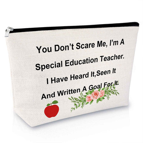 Special Education Teacher Gifts Makeup Bag Thank You Gift for Women Birthday Gift for Her Cosmetic Bag Teacher Appreciation Gift Retirement Gift Travel Cosmetic Pouch Christmas Gift