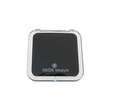 Skn Lifestyle Missy, Stylish 10 X Personal Compact Glass Mirror Powerful 10 X Magnification And Traditional Mirror, Complete 180 Degree Opening, Effortless Magnetic Closure And Opening Black