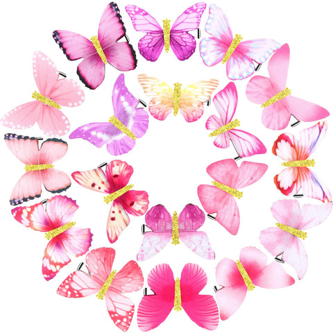 18 Pieces Butterfly Hair Clips Glitter Barrettes Butterfly Snap Hair Clips for Teens Women Hair Accessoriesï¼ˆStylish Stylesï¼‰
