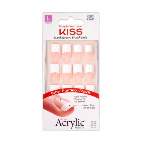 Kiss Salon Acrylic French Kit Back Talk Long (3 Pack)